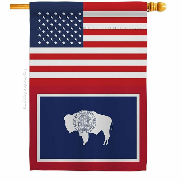 Guarderia 28 x 40 in. USA Wyoming American State Vertical House Flag with Double-Sided Banner Garden GU3902055
